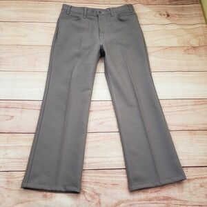 VINTAGE Levis Pants Mens 33x27 Gray Straight Dress Action Slacks Casual Adult A1